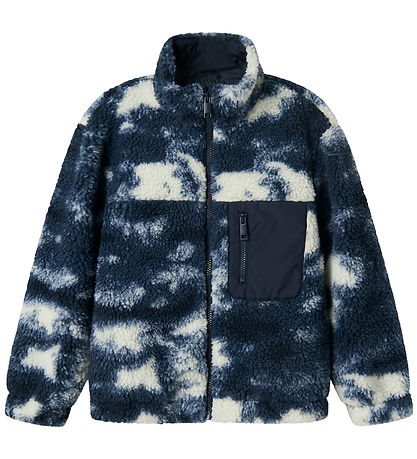 Name It Flísjakki - Teddy - NkmMilou - Dökkblátt Blazer M. Mynst