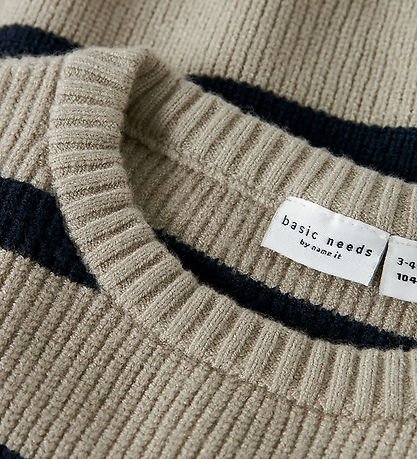 Name It Blouse - Knitted - NmfVnilla - Iceland Fossil w. Stripes Name It Blouse - Knitted - NmfVnilla - Iceland Fossil w. Stripes
