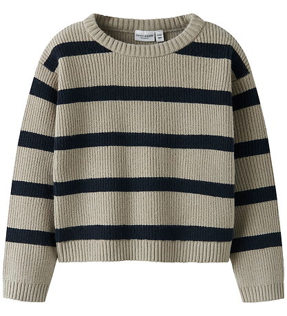 Name It Blouse - Knitted - NmfVnilla - Iceland Fossil w. Stripes Name It Blouse - Knitted - NmfVnilla - Iceland Fossil w. Stripes