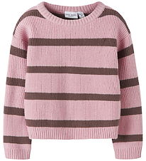 Name It Blouse - Knitted - NmfVanilla - Burnished Lilac w. Strip