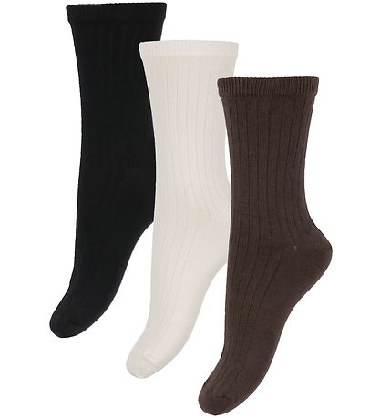 Name It Socks - 3-Pack - NkfOda - Seal Brown/Black/Cloud Dancer
