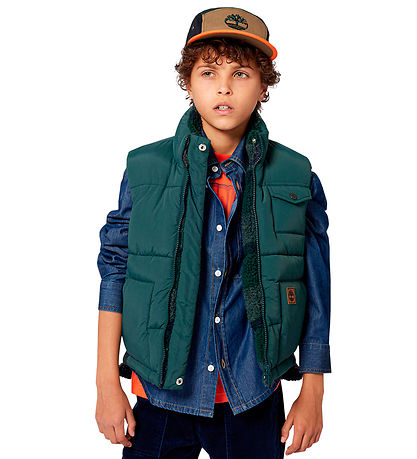 Timberland Puffer Vest - Reversible - Dark Green Timberland Puffer Vest - Reversible - Dark Green