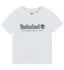 Timberland T-shirt - White/Navy w. Print Timberland T-shirt - White/Navy w. Print
