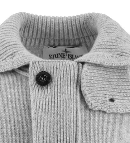 Stone Island Cardigan - Wool/Viscose - Grey Melange Stone Island Cardigan - Wool/Viscose - Grey Melange