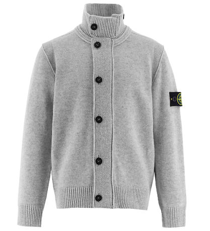Stone Island Cardigan - Wool/Viscose - Grey Melange Stone Island Cardigan - Wool/Viscose - Grey Melange
