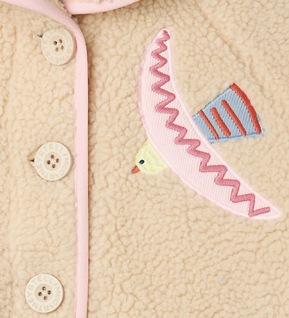 Stella McCartney Kids Fleecejacka - Beige m. Fåglar
