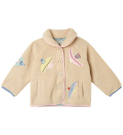 Stella McCartney Kids Fleecejacka - Beige m. Fåglar