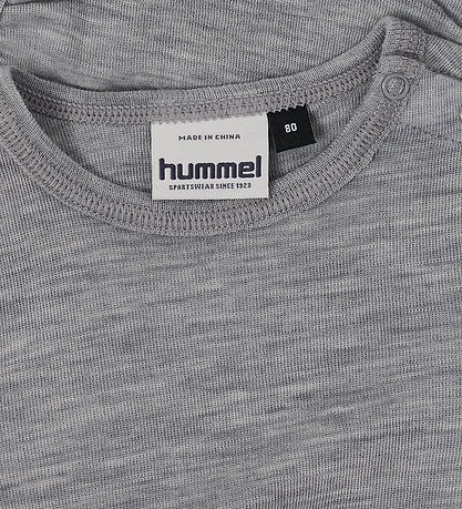 Hummel Bodysuit l/s - HmlMini - Wool - Grey Melange Hummel Bodysuit l/s - HmlMini - Wool - Grey Melange