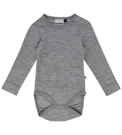 Hummel Bodysuit l/s - HmlMini - Wool - Grey Melange Hummel Bodysuit l/s - HmlMini - Wool - Grey Melange