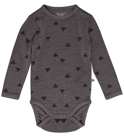 Hummel Bodysuit l/s - HmlMini - Wool - Charcoal Grey
