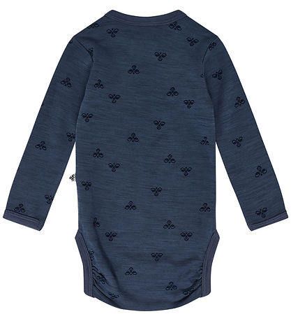 Hummel Bodysuit l/s - HmlMini - Wool - Vintage Indigo Hummel Bodysuit l/s - HmlMini - Wool - Vintage Indigo