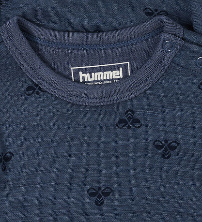 Hummel Bodysuit l/s - HmlMini - Wool - Vintage Indigo Hummel Bodysuit l/s - HmlMini - Wool - Vintage Indigo