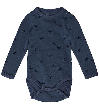Hummel Bodysuit l/s - HmlMini - Wool - Vintage Indigo Hummel Bodysuit l/s - HmlMini - Wool - Vintage Indigo