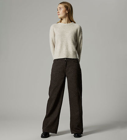 LMTD Trousers - Wide - NlfZebra - Chocolate Brown/Black Zebra