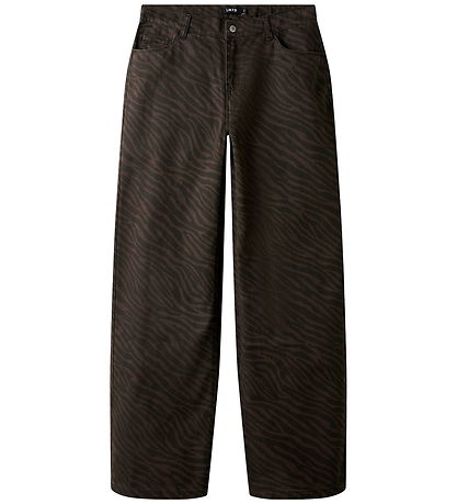 LMTD Trousers - Wide - NlfZebra - Chocolate Brown/Black Zebra