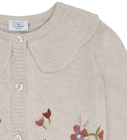 Hust and Claire Cardigan - Knitted - Camilia - Wheat Melange