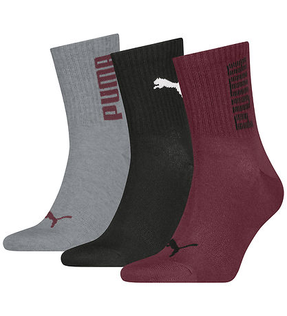 Puma Sukat - Short - 3 kpl - Viininpunainen/Musta/Harmaa