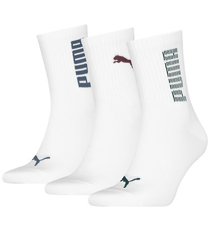 Puma Strumpor - Short - 3-pack - Vit/Färgad Logo