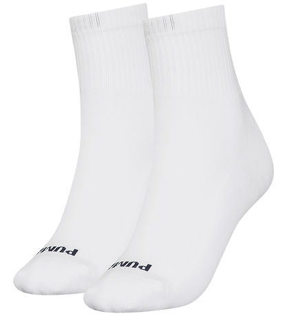 Puma Socks - Short Crew - Heart Logo - 2-Pack - White/Black Puma Socks - Short Crew - Heart Logo - 2-Pack - White/Black