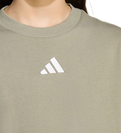 adidas Performance T-shirt - 160 - Silver Pebble/White adidas Performance T-shirt - 160 - Silver Pebble/White