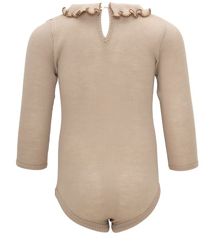 Minimalisma Bodysuit l/s - Rib - Wool - Athena - Beige