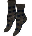 FUB Socks - Wool - Check - 2-Pack - Mocca/Dark Navy FUB Socks - Wool - Check - 2-Pack - Mocca/Dark Navy