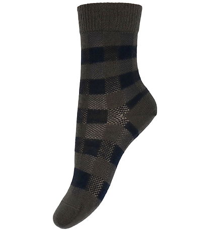 FUB Socks - Wool - Check - 2-Pack - Mocca/Dark Navy FUB Socks - Wool - Check - 2-Pack - Mocca/Dark Navy
