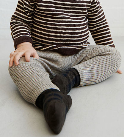 FUB Socks - Wool - Check - 2-Pack - Mocca/Dark Navy FUB Socks - Wool - Check - 2-Pack - Mocca/Dark Navy