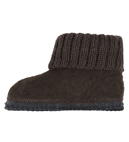 Huttelihut Pantoffels - Wol - Koffieboon