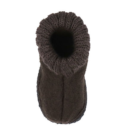 Huttelihut Pantoffels - Wol - Koffieboon