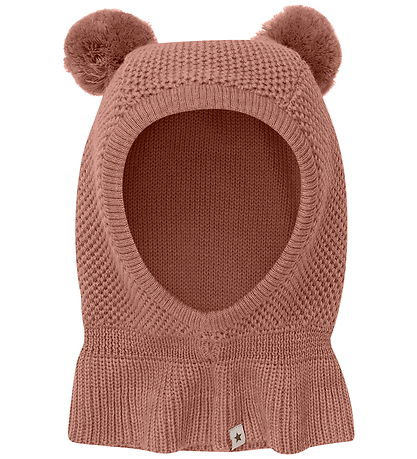 Huttelihut Balaclava - Wool - Knitted - 2-layer - Burlwood w. Po