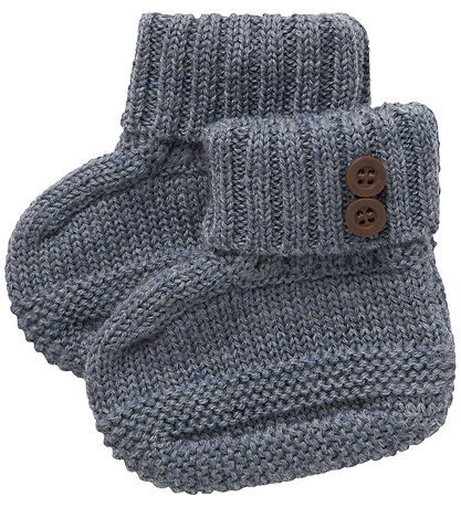 Name It Booties - Wool - Knitted - NbmWrilla - Folkstone Grey Name It Booties - Wool - Knitted - NbmWrilla - Folkstone Grey