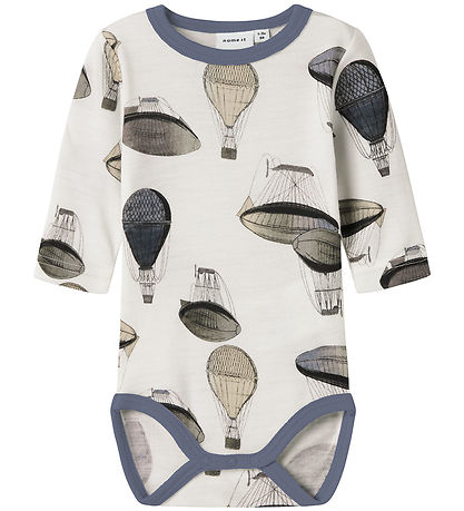 Name It Bodysuit l/s - Wool - NbmWillitus - Snow White/Air Ballo Name It Bodysuit l/s - Wool - NbmWillitus - Snow White/Air Ballo