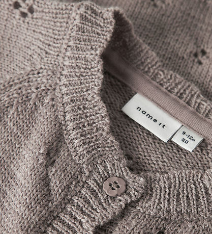 Name It Cardigan - Wool - Knitted - NbfWrilla - Satellite w. Hul