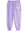 Mini Rodini Joggingbroek - CAT Met vlinderdas Chenille - Paars Mini Rodini Joggingbroek - CAT Met vlinderdas Chenille - Paars