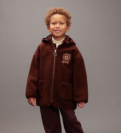Mini Rodini Fleece Jacket - Bear - Brown