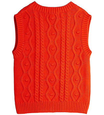 Mini Rodini Waistcoat - Knitted - Panda Patch - Red