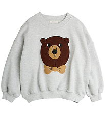 Mini Rodini Sweatshirt - Bear Chenille - Grau Meliert Mini Rodini Sweatshirt - Bear Chenille - Grau Meliert