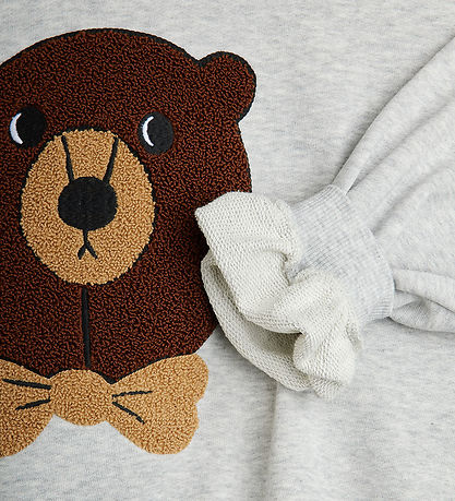 Mini Rodini Sweatshirt - Bear Chenille - Grijs Gevlekt