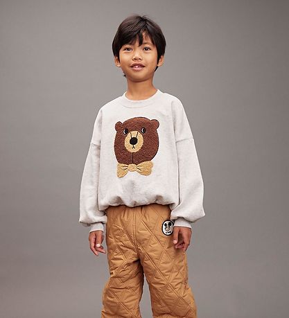 Mini Rodini Sweatshirt - Bear Chenille - Grijs Gevlekt