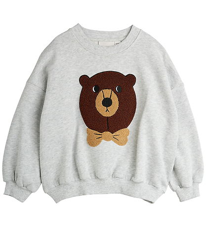 Mini Rodini Sweatshirt - Bear Chenille - Grijs Gevlekt