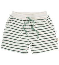 Petit Piao Sweat Shorts - Terrycloth - Pocket - Off White/Green Petit Piao Sweat Shorts - Terrycloth - Pocket - Off White/Green
