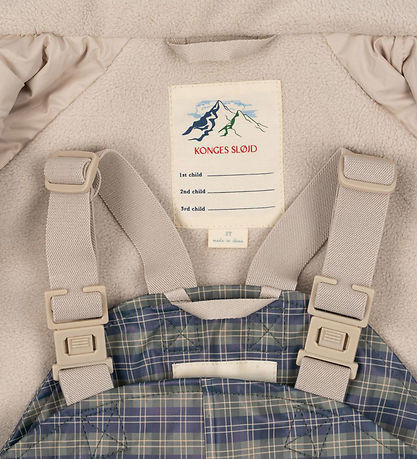 Konges Sløjd Rainwear w. Suspenders/Fleece - Palm - Laurel Blue 