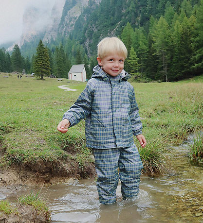 Konges Sløjd Rainwear w. Suspenders/Fleece - Palm - Laurel Blue 