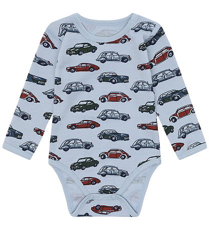 Hust and Claire Bodysuit l/s - Wool - HCBo Cars - Baby Blue