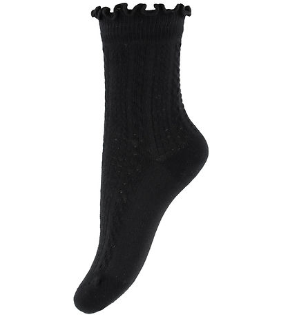 Creamie Socks - 2-Pack - Black/White w. Pattern