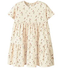 Lil' Atelier Dress - Rib - NmfLavo -Turtledove w. Roses Lil' Atelier Dress - Rib - NmfLavo -Turtledove w. Roses