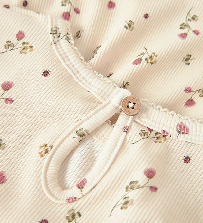 Robe Lil' Atelier - Rib - NmfLavo -Tourterelle av. Roses