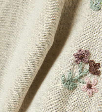Name It Cardigan - Knitted - NbfNussy - Peyote Melange w. Flower Name It Cardigan - Knitted - NbfNussy - Peyote Melange w. Flower