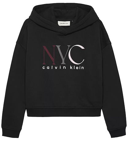 Calvin Klein Hoodie - Cropped - NYC Graphic - CK Black Calvin Klein Hoodie - Cropped - NYC Graphic - CK Black